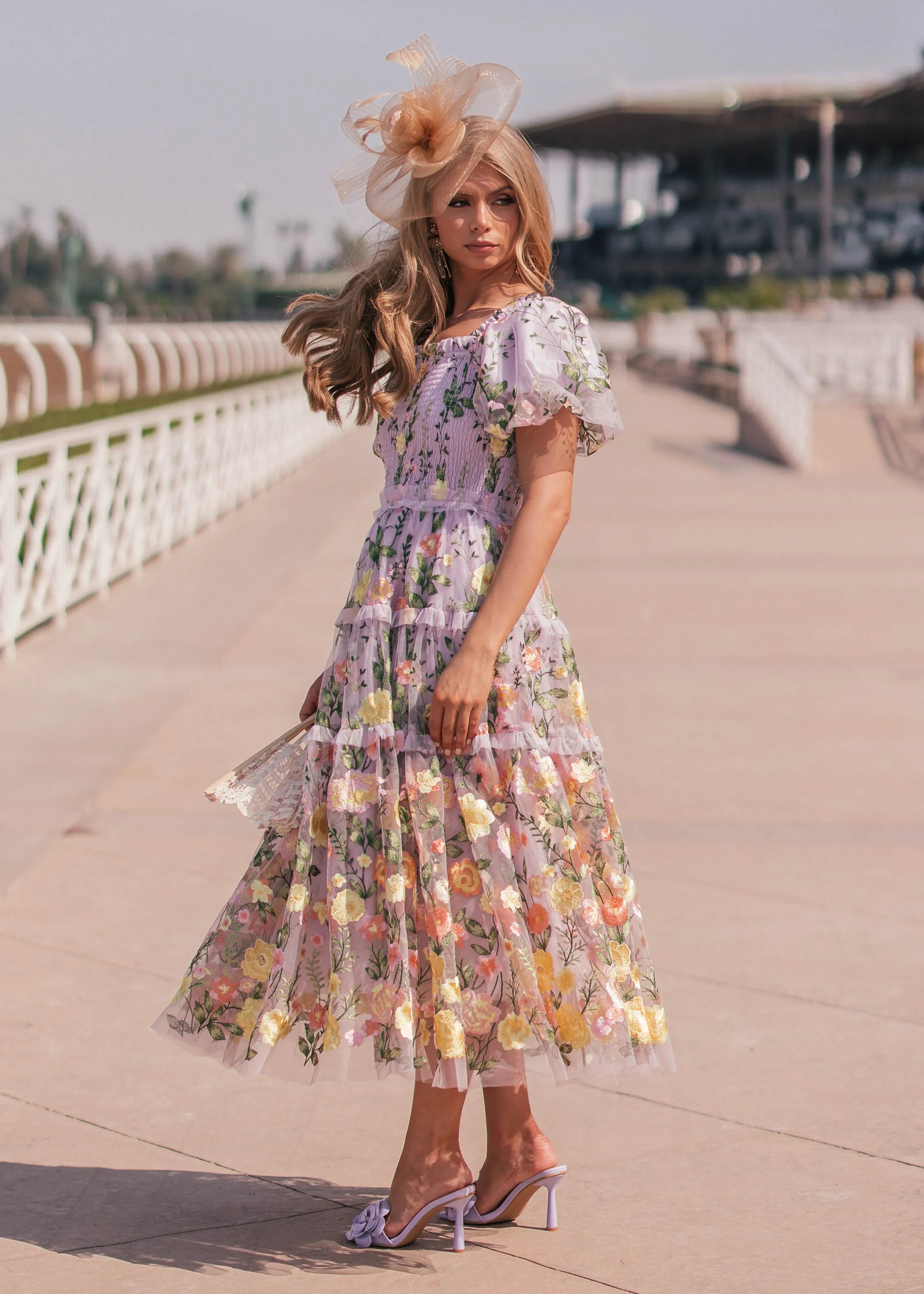 Rose Dress Midi - Lavender